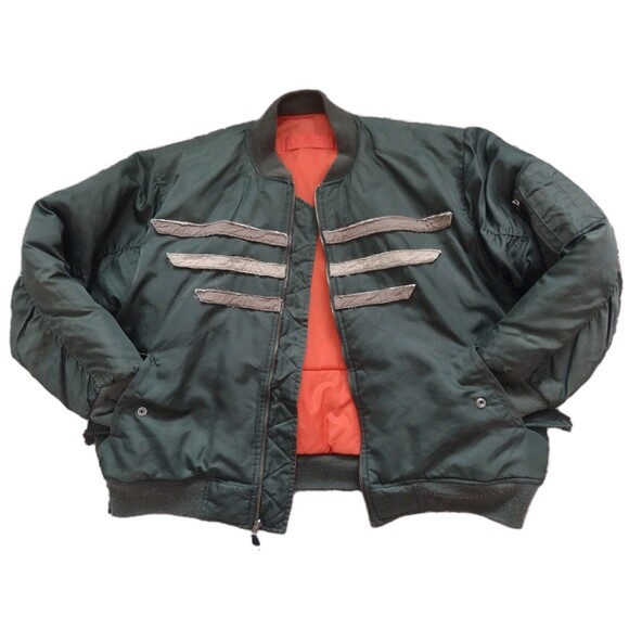 Custom One Off Vintage MA-1 Bomber Flight Jacket ACES AIRFIELD Sz xl Reversible - Picture 3 of 16